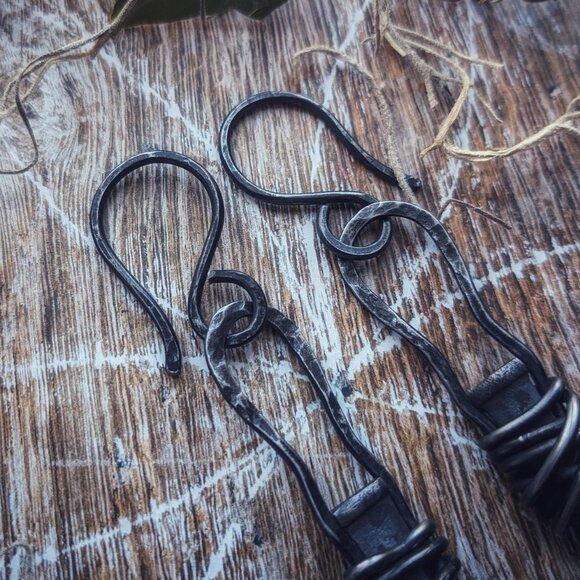 Rustic Nail Ear Weights - Picture 3 of 4